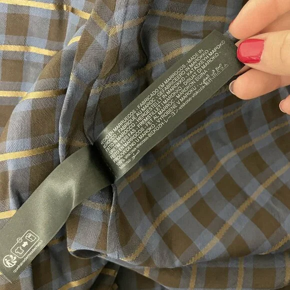 Massimo Dutti Womens Dress EU 38
US 6 Plaid Halter Neck Blue Brown NWT - Picture 12 of 15